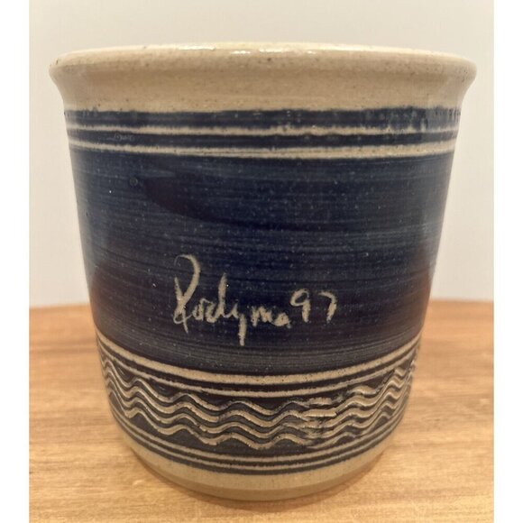 PJ Podyma Pottery Crock Bedford VA Apples Salt Glaze Handmade Farmhouse 1997 - Picture 3 of 4